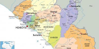 الخريطة السياسية ليبريا
