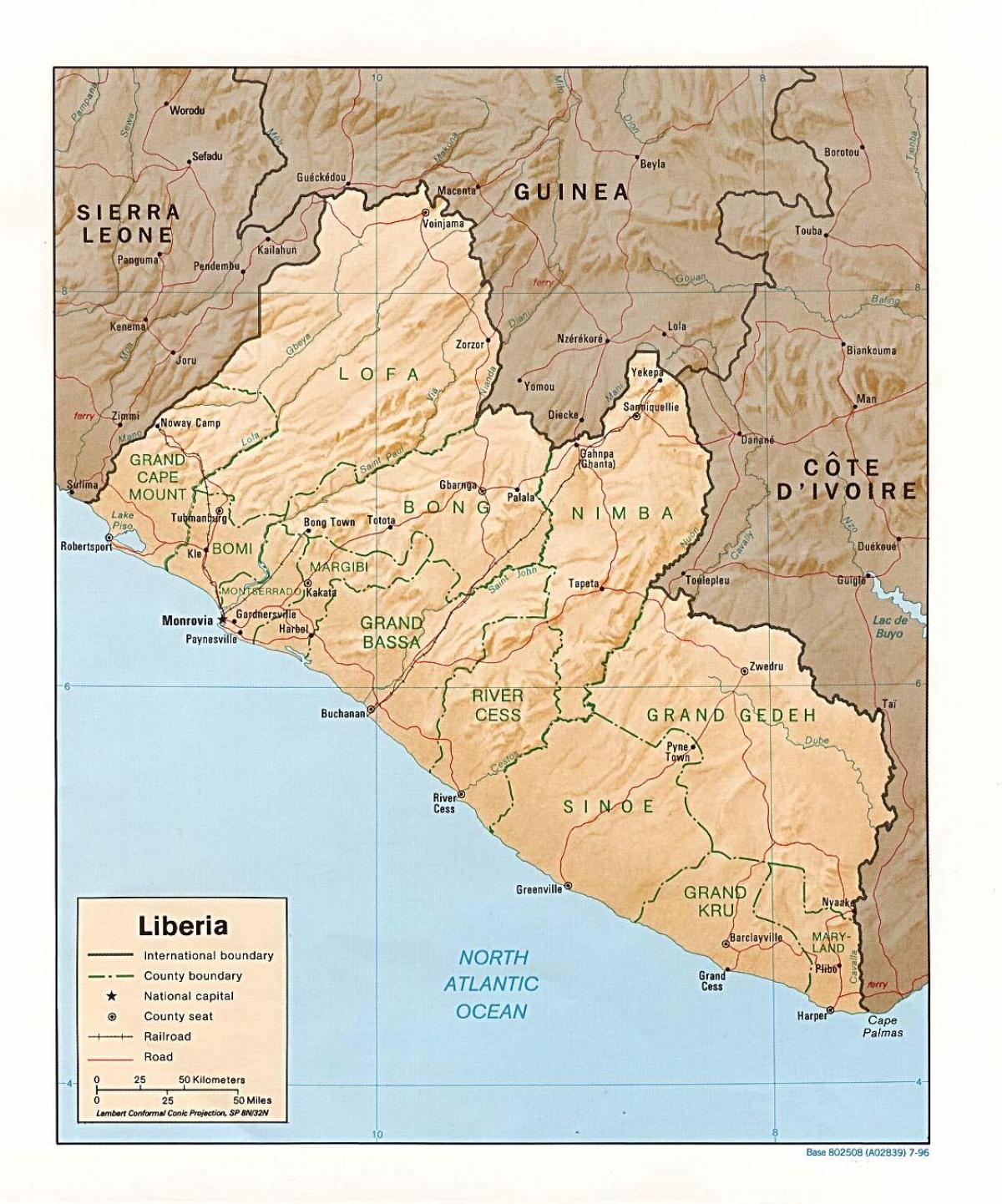 رسم خريطة الإغاثة ليبريا
